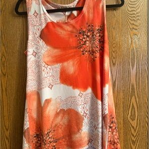 Agenda Vibrant Red and White Blouse